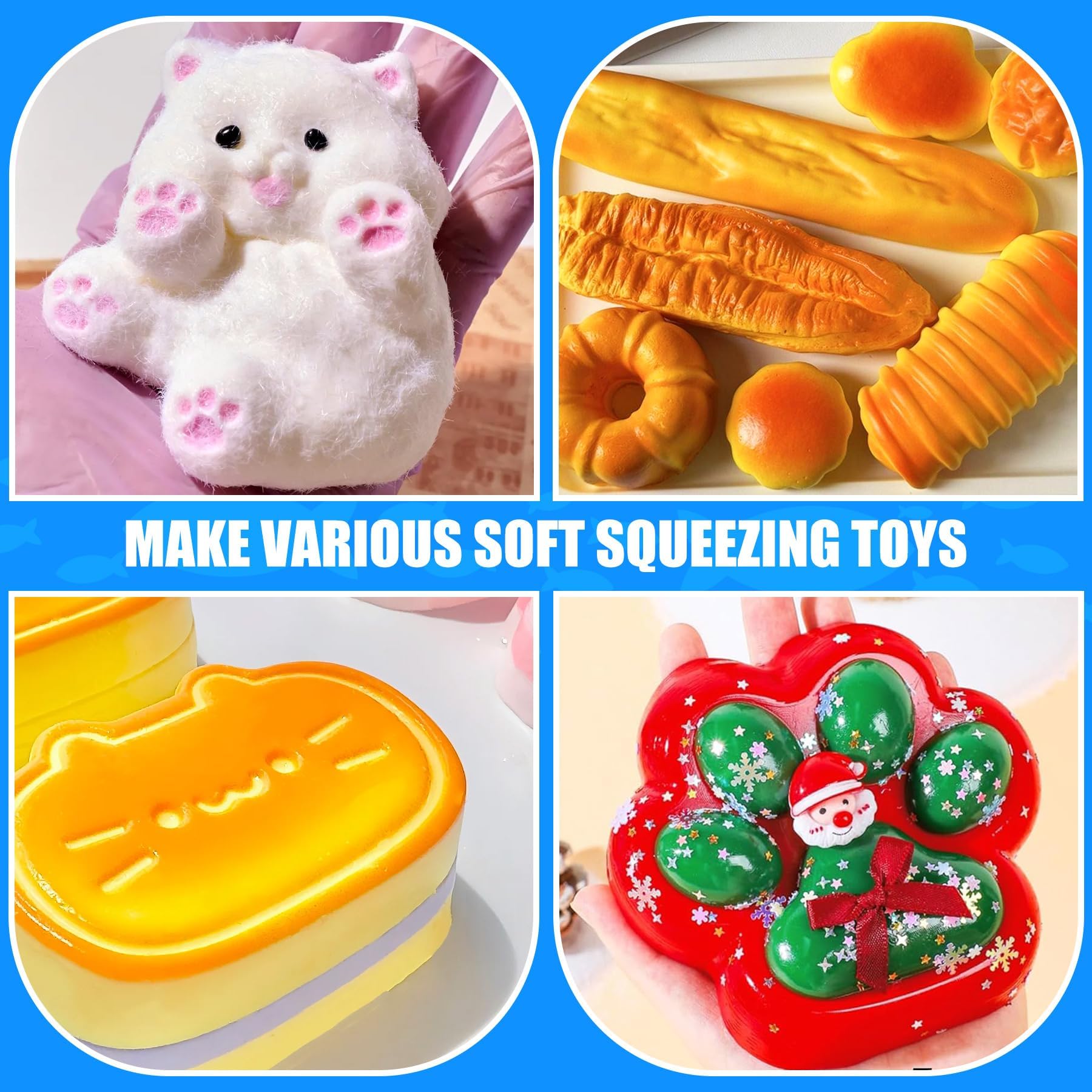 Taba Squishy Making Kit Gel Konijn Siliconen Mal Flocking Pigment