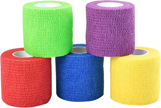 Jalan Self Adherent Bandage, Pet Vet Wrap bulk stretch Tape for Wrist, Ankle Sprains & Swelling, Assorted Color