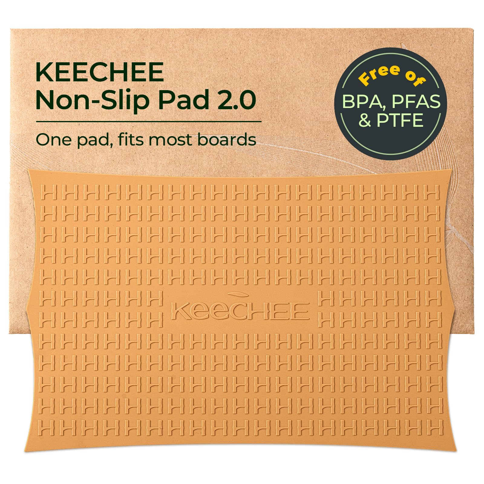 Keechee Silicone Non-Slip Mat for Cutting board, Preventing Cutting Injuries in the Kitchen Chopping Boards Feet for Kitchen Safe, Warm Gifts for Kitchen &amp; Home Protector (Brown)