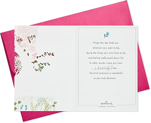 Miniatura 6 de Hallmark Paper Wonder Displayable Pop Up Birthday Card for Women (Beautiful Day) Pop Up, hermoso día,Pastel de cumpleaños desplegable rosa