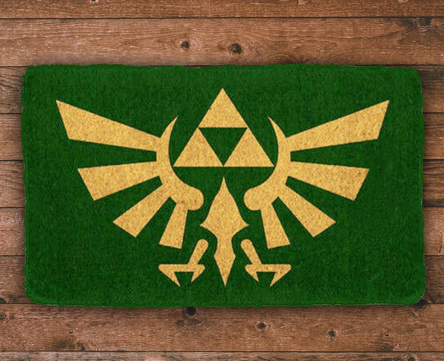 Pyramid America Zelda Crest Coir Doormat - 29" x 17" Indoor/Outdoor Entry Mat with Non-Skid PVC Back - Durable & Easy to Clean