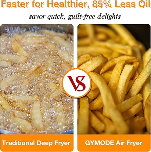 Miniatura 7 de Freidora de aire de vidrio de 4.7 cuartos de galón, freidora de aire de vidrio visible de 360 no tóxica, modos de cocción preestablecidos 6 en 1,