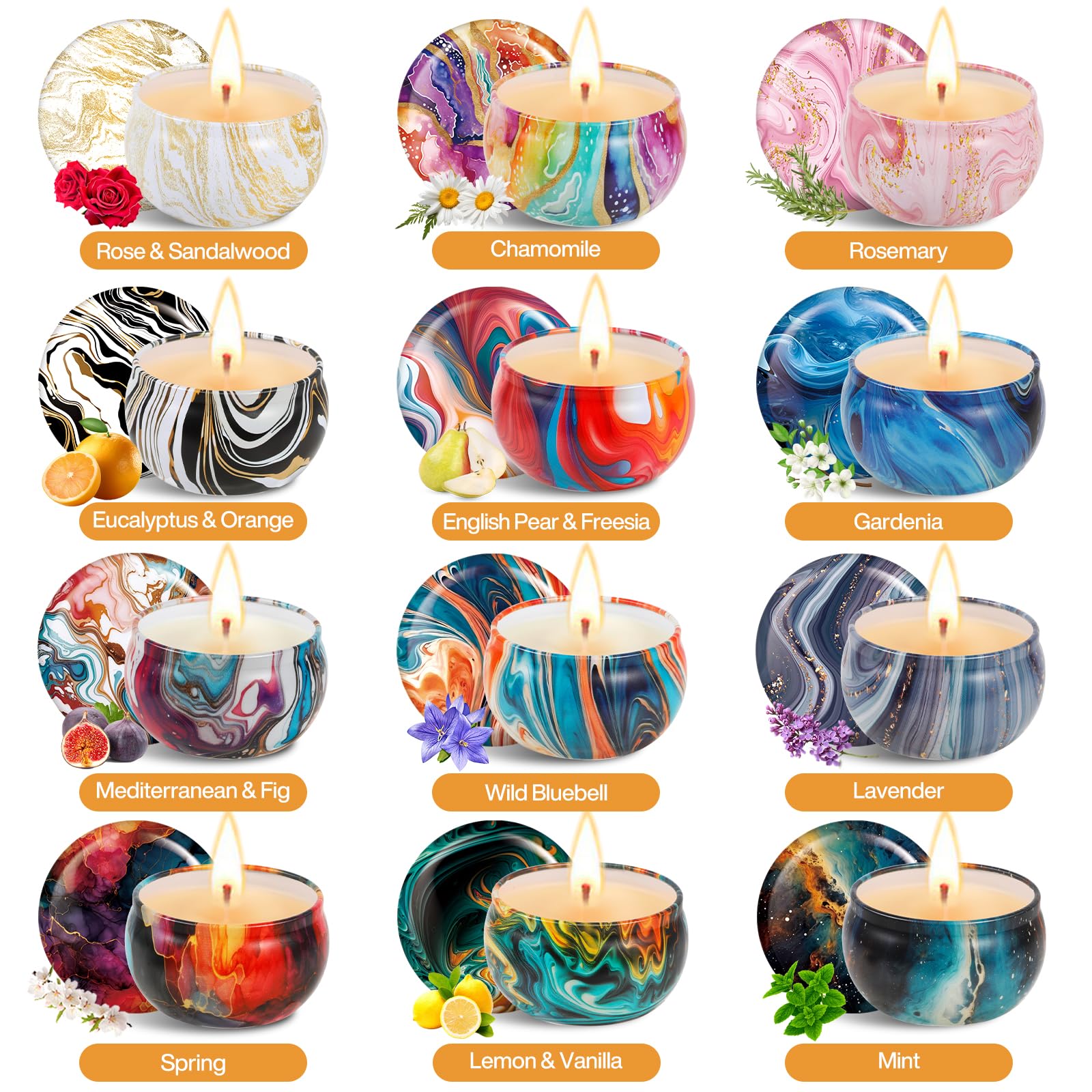 Kit 5 Pezzi Candele Profumate "Linea Barcellona" Da Personalizzare