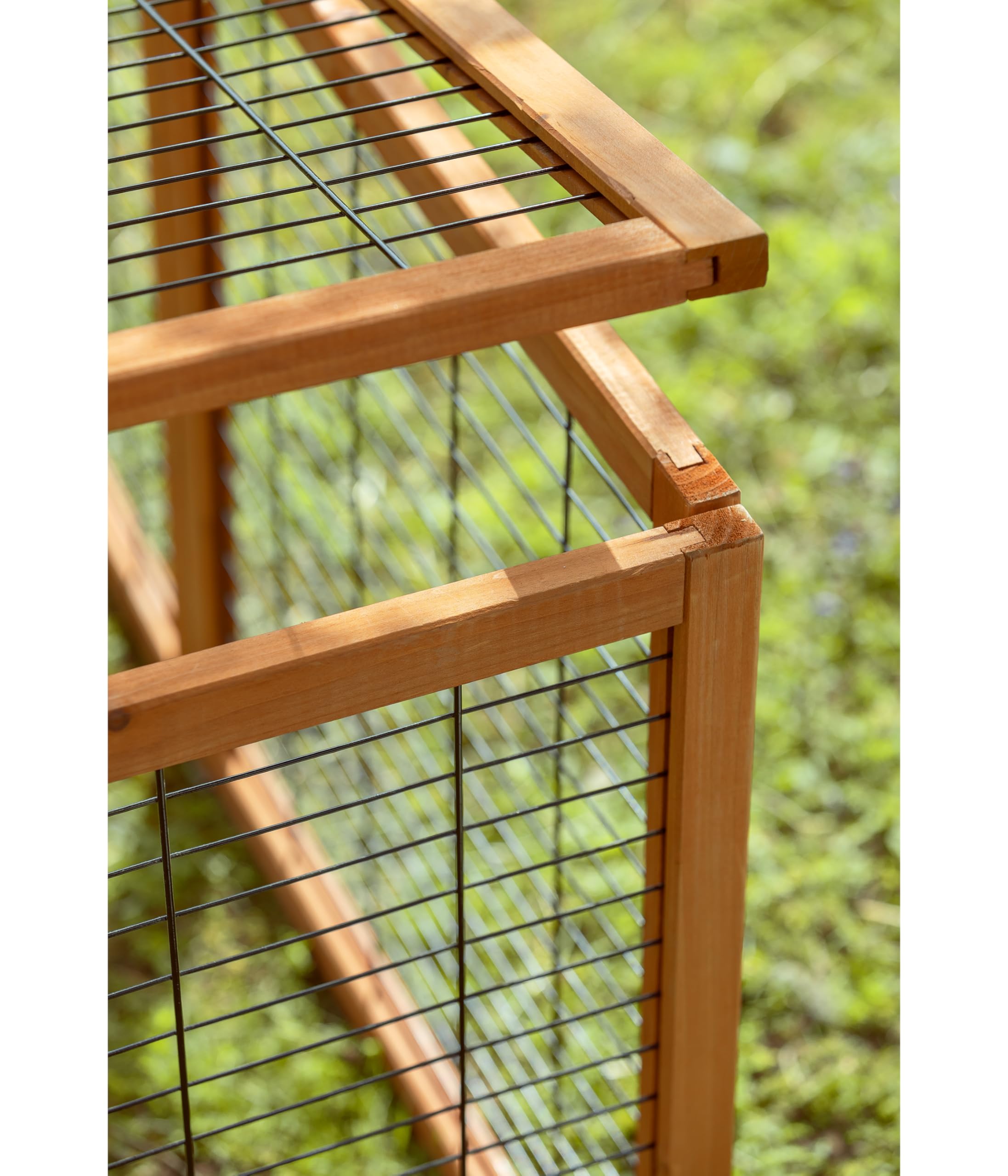 Dehner Freilaufgehege Rolf mit aufklappbarem Dach, ca. 116 x 116 x 58 cm, Holz