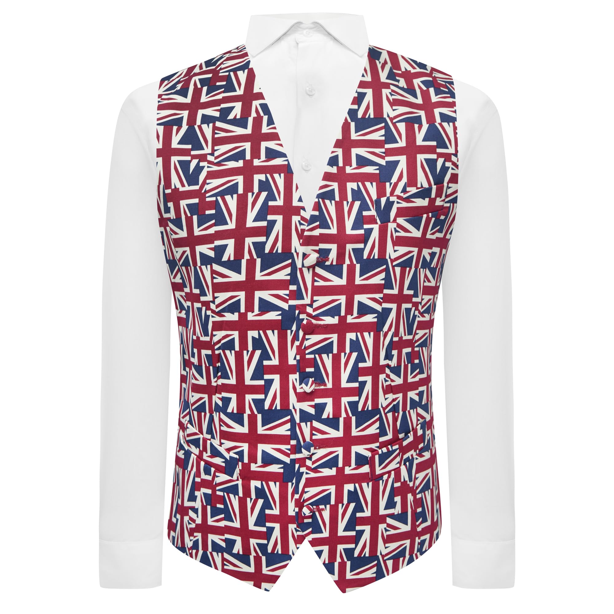 King & Priory Union Jack Flag Waistcoat (Small | 36in Chest)