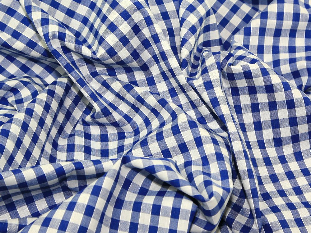 Balsara's Royal Blue Gingham Fat Quarter - ¼” Chequered Check Polycotton Fabric - Portable - Machine Wash (Gentle) or Hand Wash - 18 inches