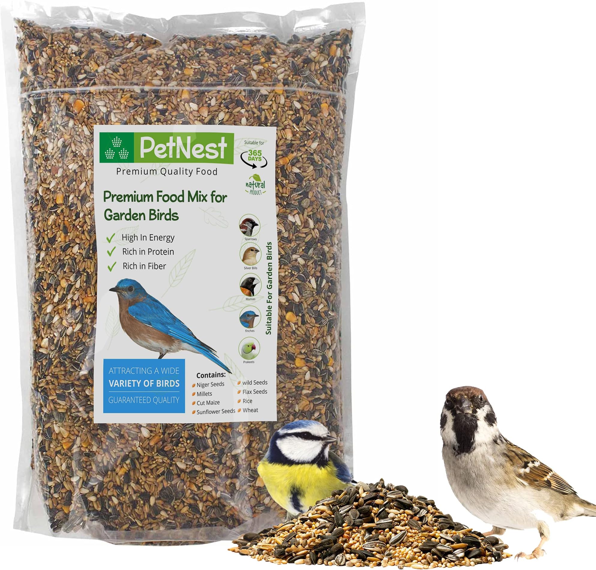 PetNest Premium Bird Feeder Mixed Seed Bird Food-(0.450 Kg)