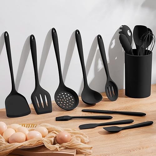 Miniatura 8 de Homikit - Juego de utensilios de cocina de silicona, 15 piezas de utensilios de cocina con soporte para utensilios de cocina antiadherentes,