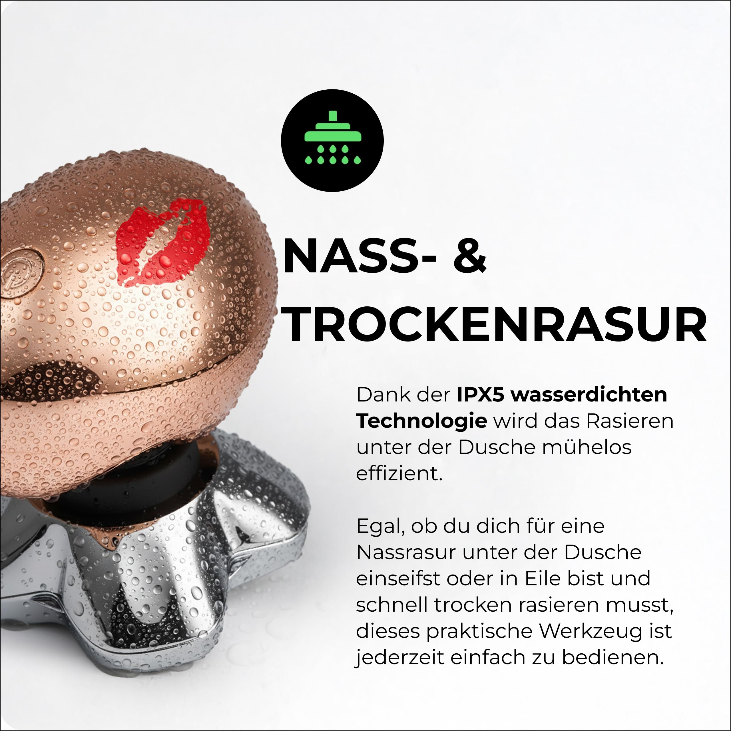 Skull Shaver Butterfly Kiss Pro Roségold – Damen-Trimmer für Körper und Kopf, weiblicher Elektrorasierer, bestes Geschenk für Frauen | Elektrorasierer für Damen, Damenrasierer, Bikini-Trimmer, Gesichtshaarentferner