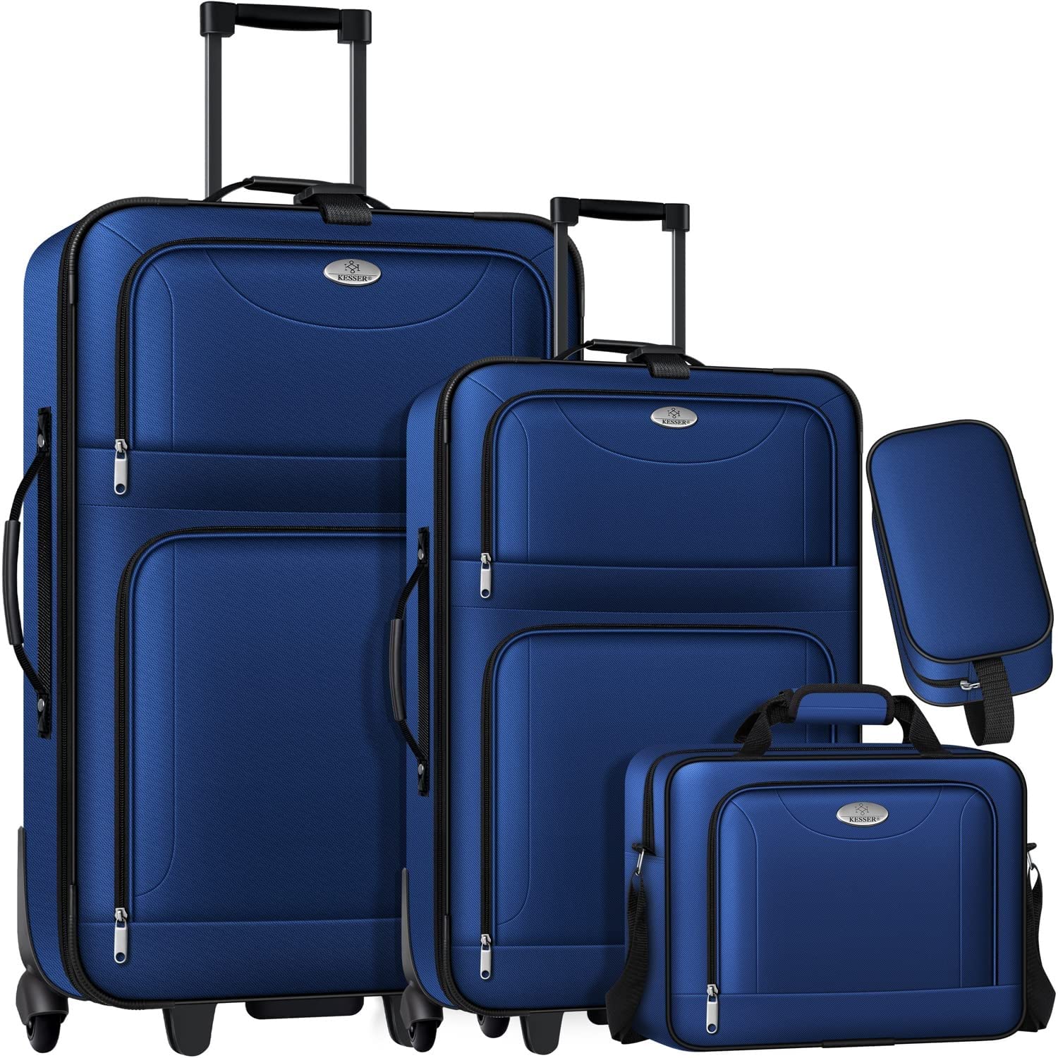 KESSER® Set di trolley 4pz | set di valigie da viaggio con rotelle | set completo di 4 valigie business | S M L XL | scomparto a rete | rotelle | manico telescopico | valigie borse