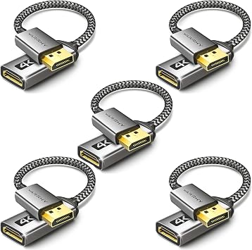 Warrky 4K DisplayPort to HDMI Adapter 5 Pack,[Metal Case, Gold-Plated Pins] Uni-Directional Display Port DP to HDMI Monitor Converter 1080P@120Hz Compatible for HP, AMD, NVIDIA. Male to Female.