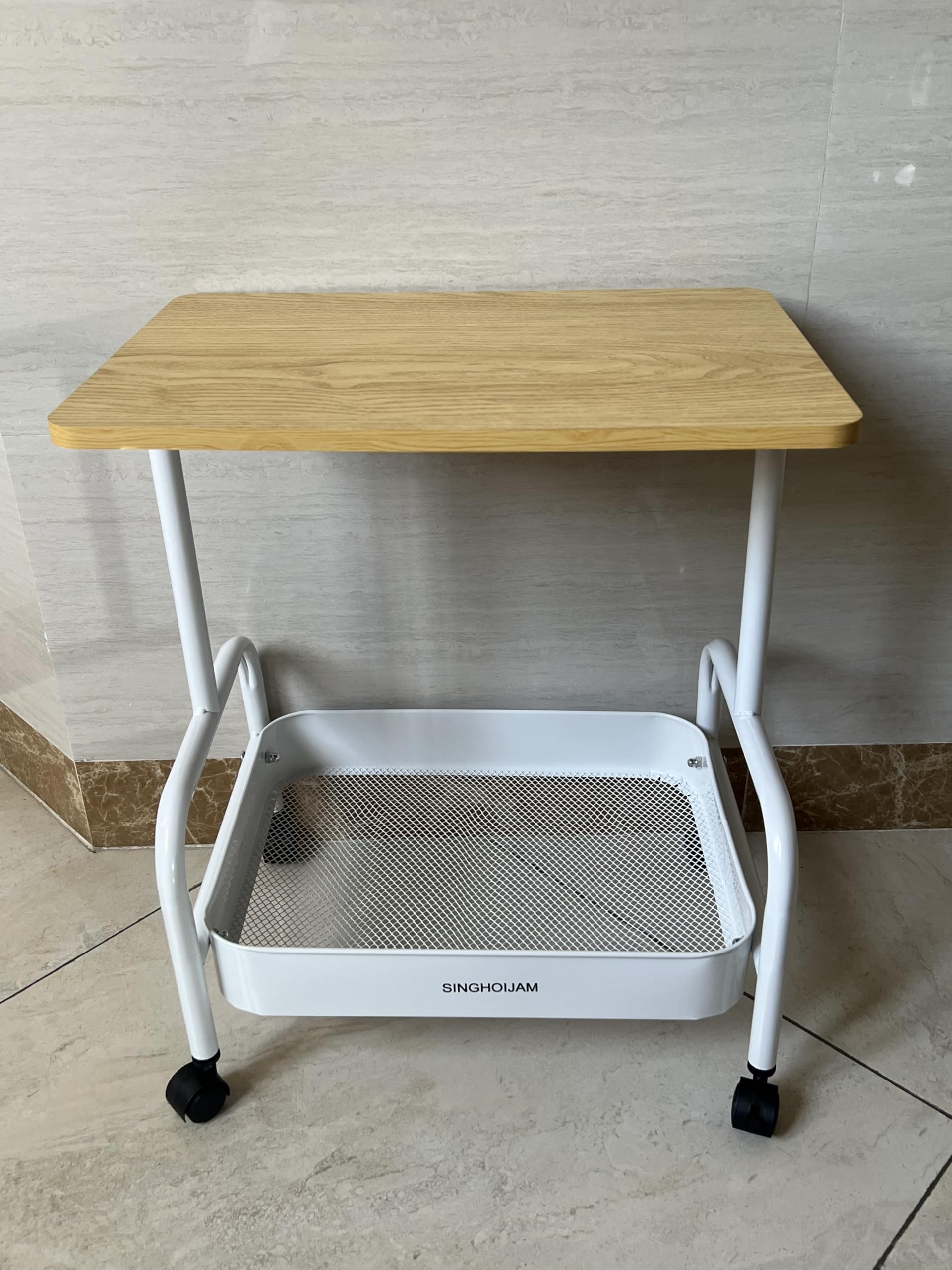 SINGHOIJAM Furniture Coffee Table with Wheels 26 7 Rolling Coffee Tables for Living Room 2 Tier Small Coffee