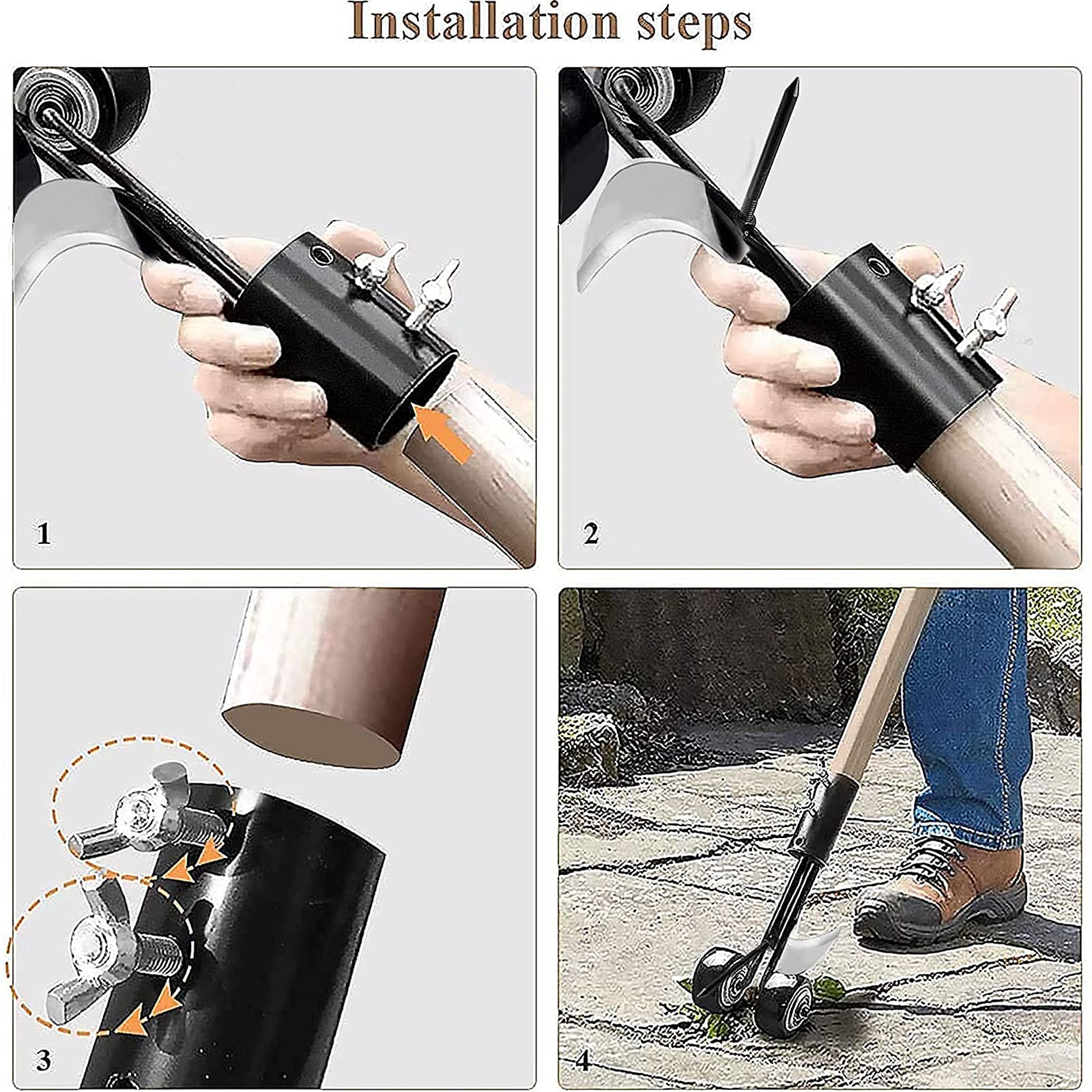 2 in 1 Desherbeur Telescopique,Outil De Désherbage De Terrasse,Désherbeurs Manuels avec Roues,Longueur Évolutive 56-95CM,pour Jardin, Patio, Allées Et Trottoirs