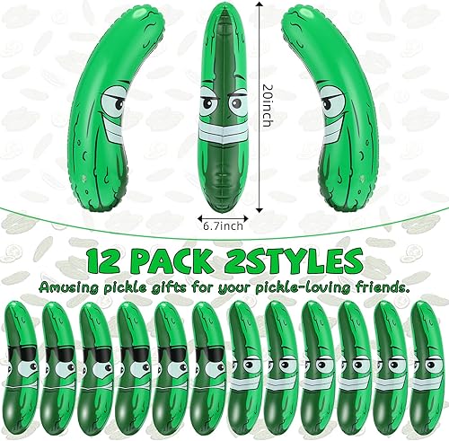 Miniatura 6 de Jexine 20 pulgadas inflable pepinillo pepinillo pepinillo divertido flotador de piscina, regalos inflables de pepinillo flotador juguetes para