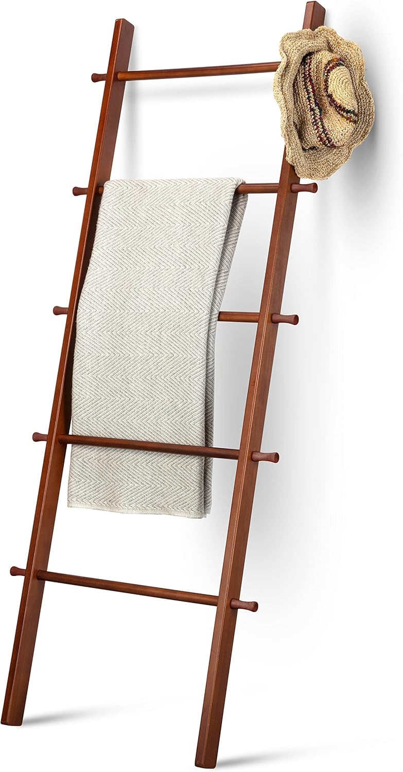 5 Ft Wooden Blanket Ladder Farmhouse Quilt Ladder for