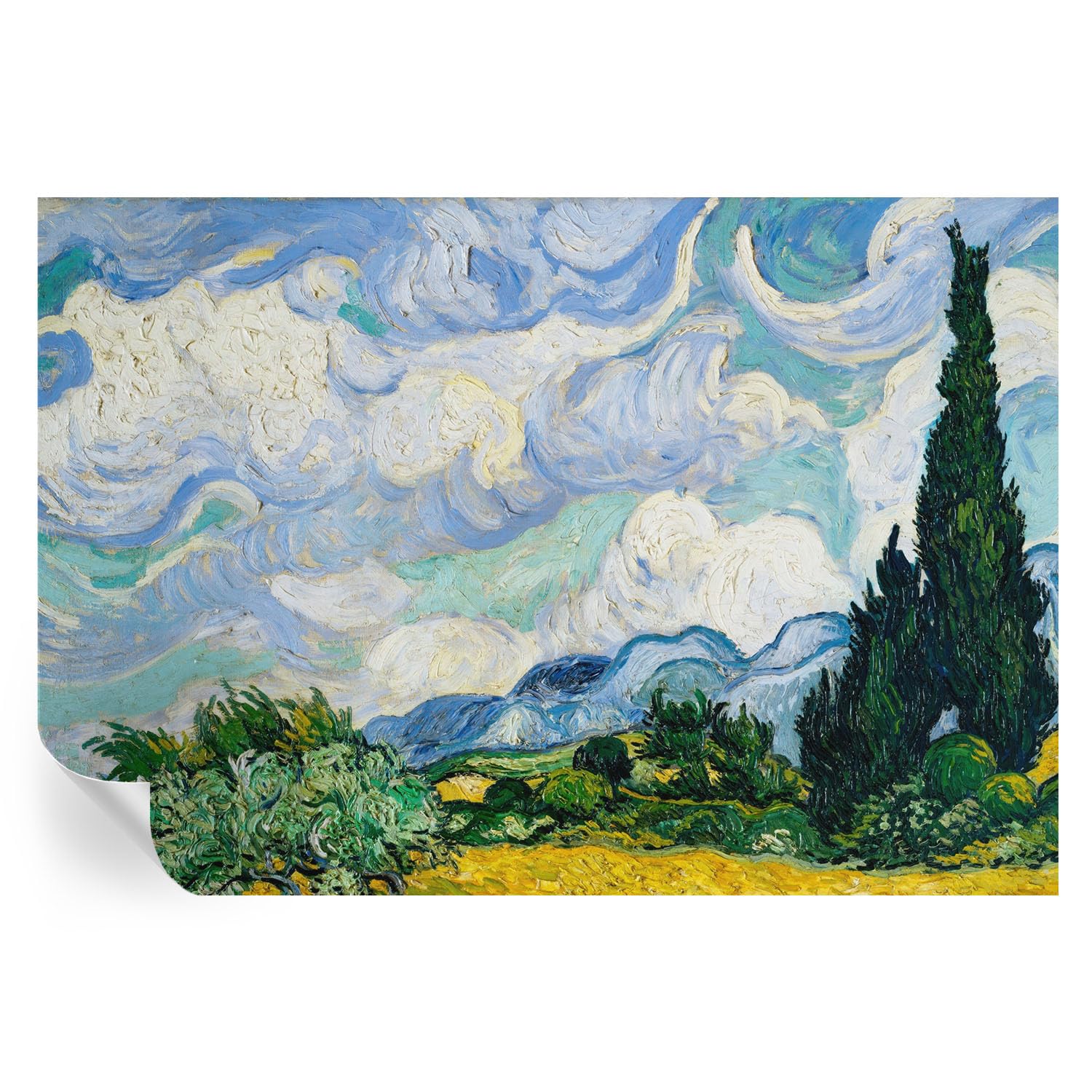 Cubiertas para pared y vinilos de pasillo 152x104 cm: murales con estampados de nubes expresivas