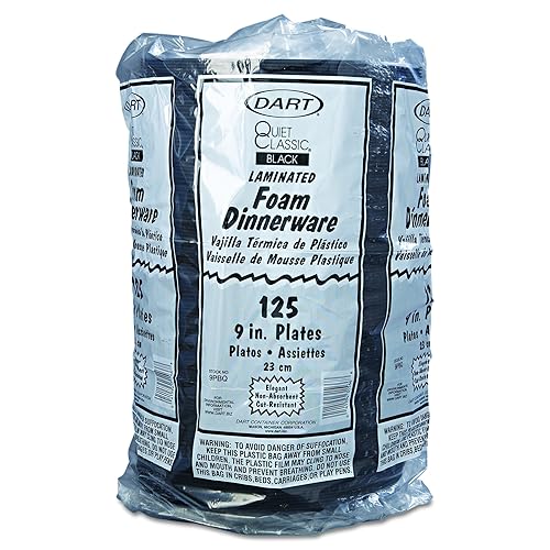 Miniatura 3 de Dart 9PBQR Placa de espuma laminada negra de 9 pulgadas (caja de 500)