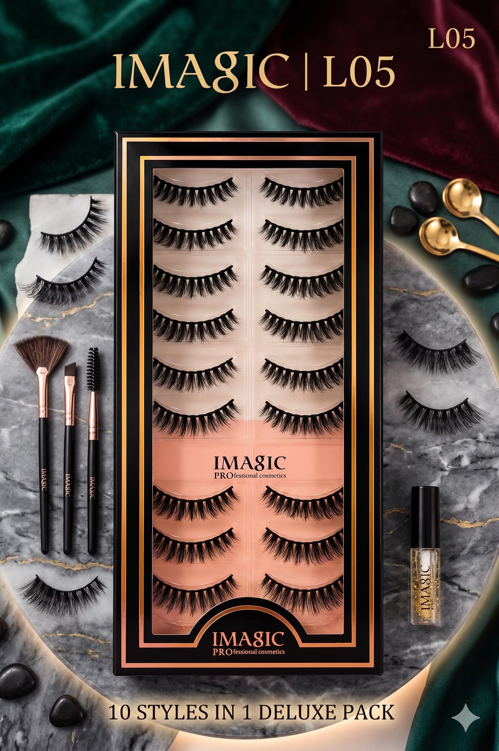 SILKERA IMAGIC 10 Pair False Eyelashes Set | Reusable Natural-Looking Wispy Lashes | Lightweight Handmade Fake Eyelashes for Daily Wear, Parties & Makeup (L05)-picture-42