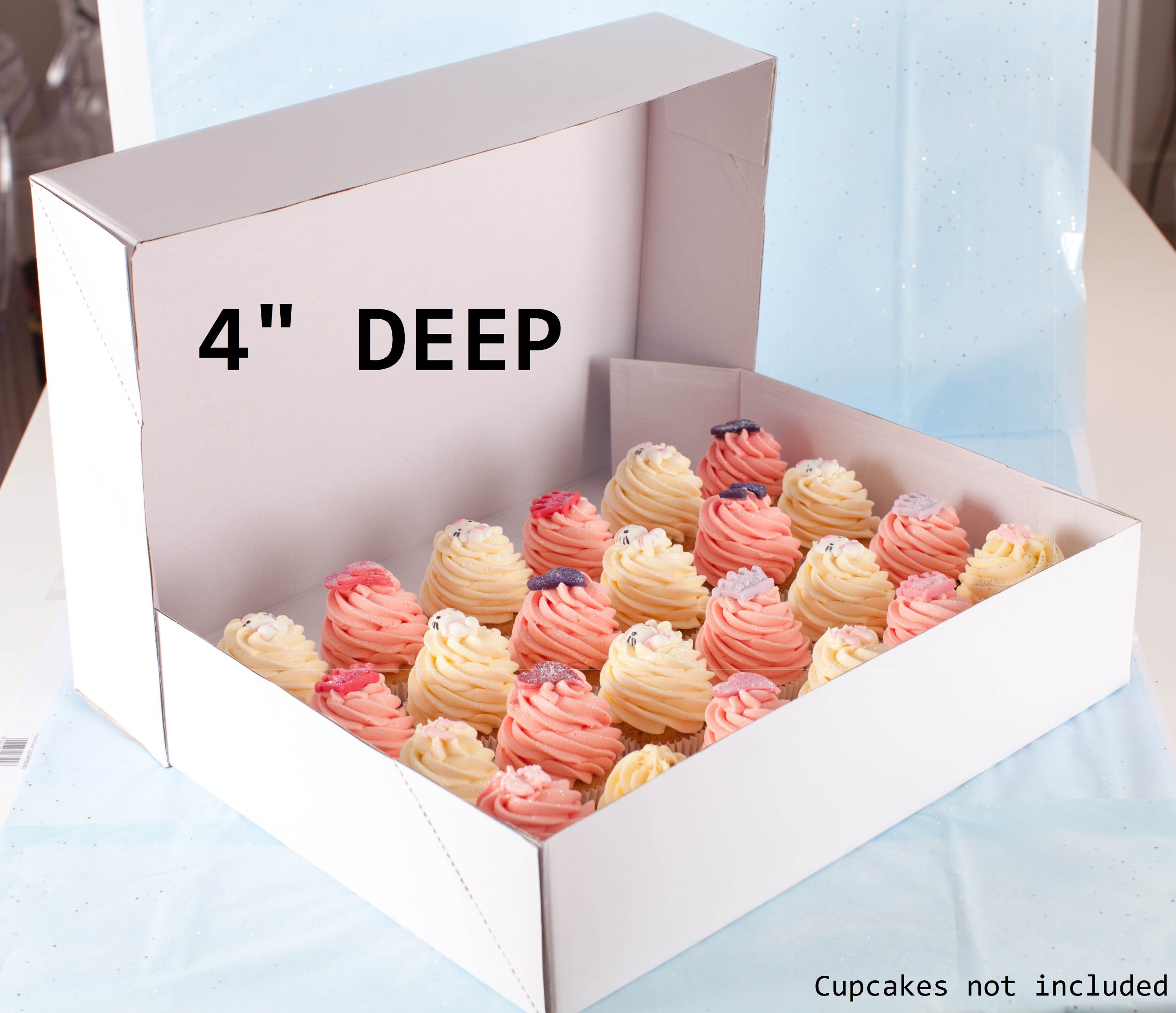 2 x 4" DEEP Strong 24 Cupcake cup fairy cake muffin box with insert for 24 Cupcakes