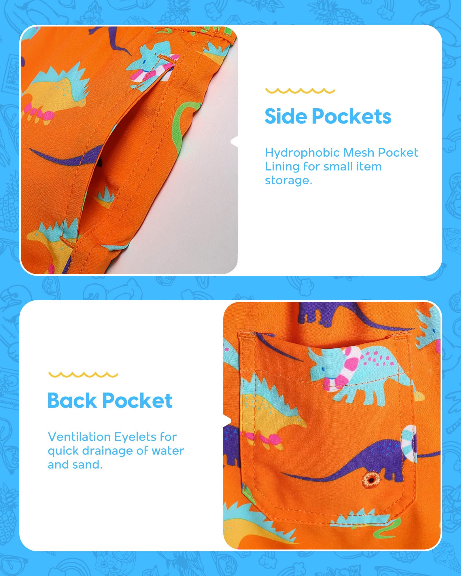 maamgic Short de Bains Garçon Maillot de Bain Enfant Élastique avec Slip 4 Way Stretch Séchage Rapide
