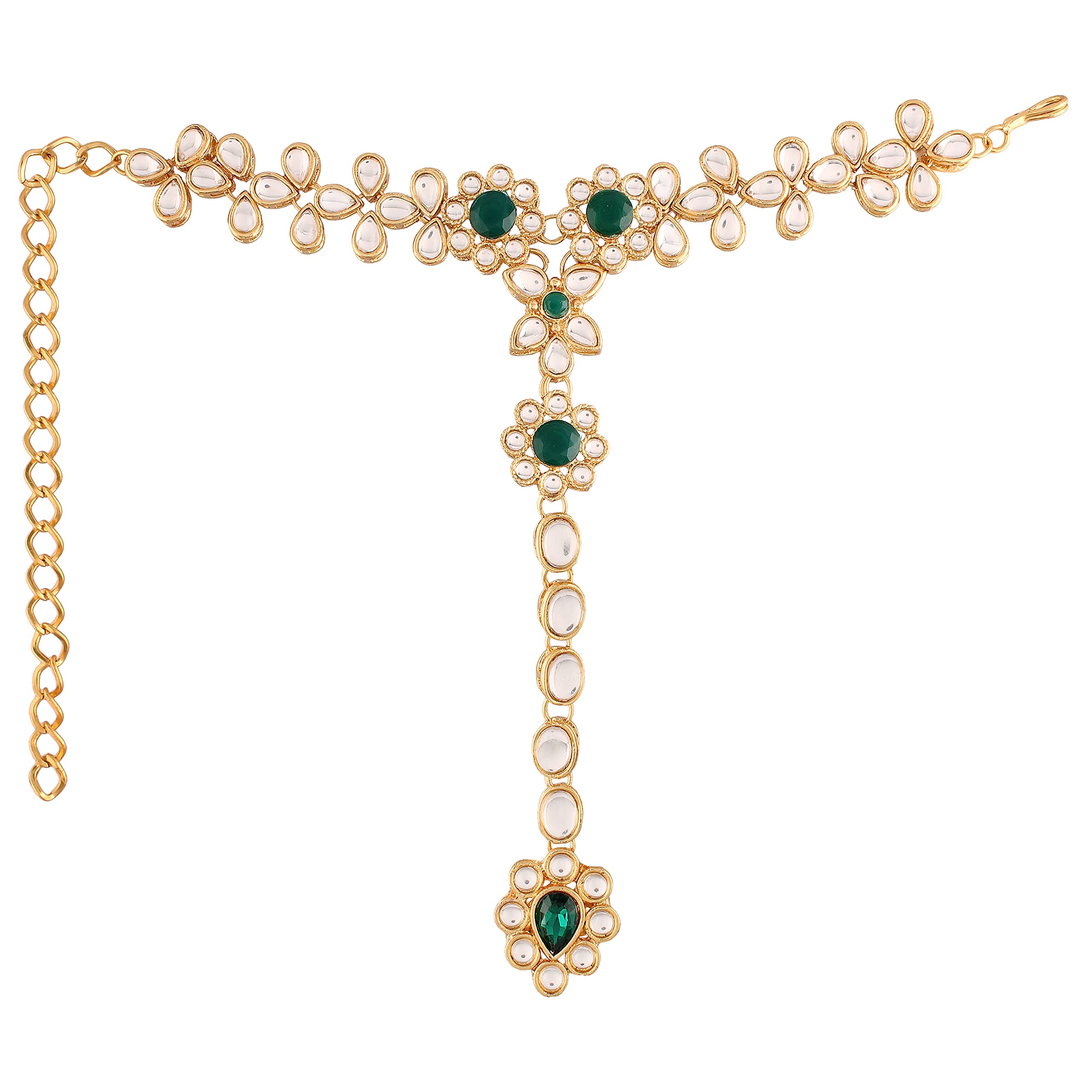 I Jewels 18K Gold Plated Embellish With Kundan & Pearl Adjustable Haath Phool/Panja Bracelet for Women (PIJ025G) (Pack of 1) (B09B3TJJM5) Amazon Price History, Amazon Price Tracker
