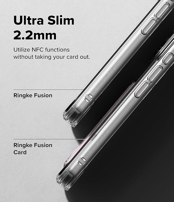 Ringke Fusion Card for iPhone 17 Pro Max Case, [Built-in Card Holder] Minimal Yellowing Transparent Shockproof TPU Bumper Protective Wallet Cover with Precise Camera Cutouts for Women, Men - Clear by Ringke - Image 6