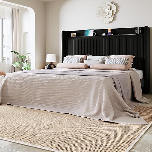 Allewie Queen Size Platform Bed Frame with USB Charging Station