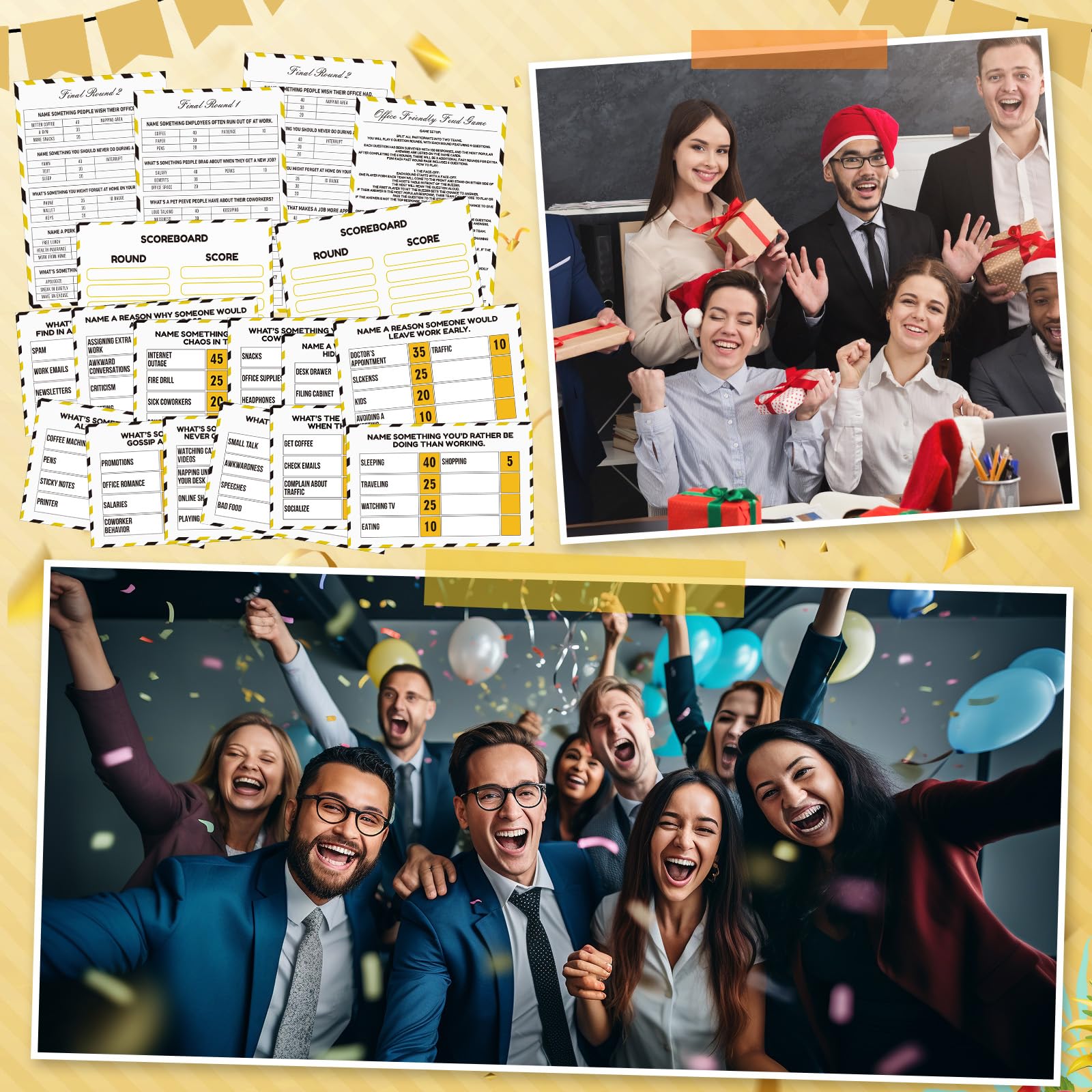 Gioco di feud amichevole per feste in ufficio con 2 cicalini di risposta, carte feud building per giochi in famiglia notte divertente quiz per gruppi di colleghi di lavoro