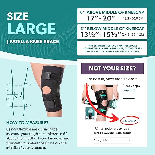 Miniatura 2 de BraceAbility J Rodillera de rótula - Estabilizador rotuliano lateral con correas de soporte medial y J-Lat para luxación, subluxación, dolor