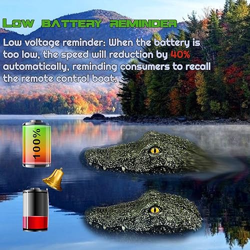 Miniatura 6 de Barco de cabeza de cocodrilo con control remoto de 2.4 GHz para piscinas y lagos de alta simulación cabezas de cocodrilo RC barcos juguetes de broma