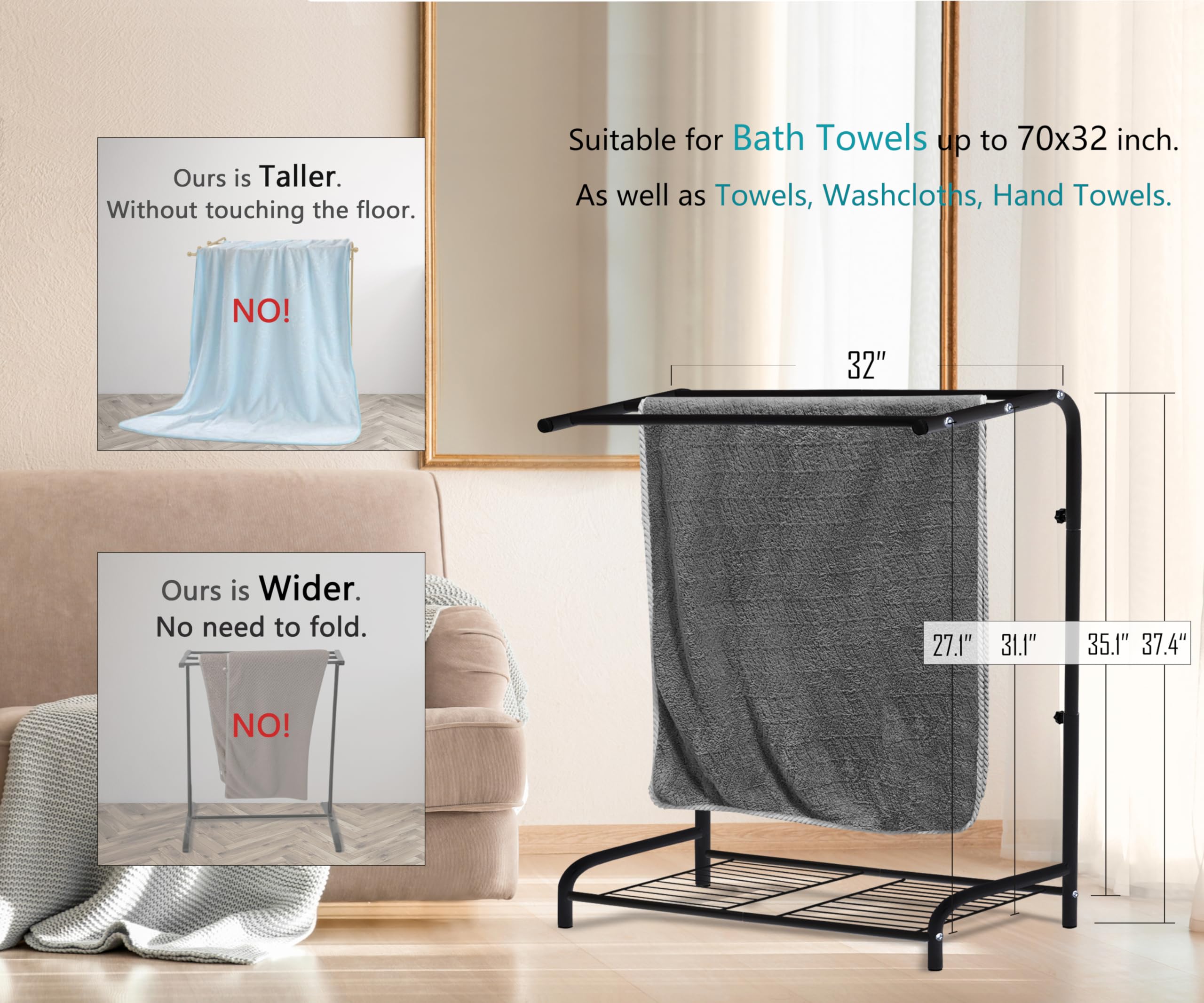 VSUINGO Freestanding Towel Rack, 32