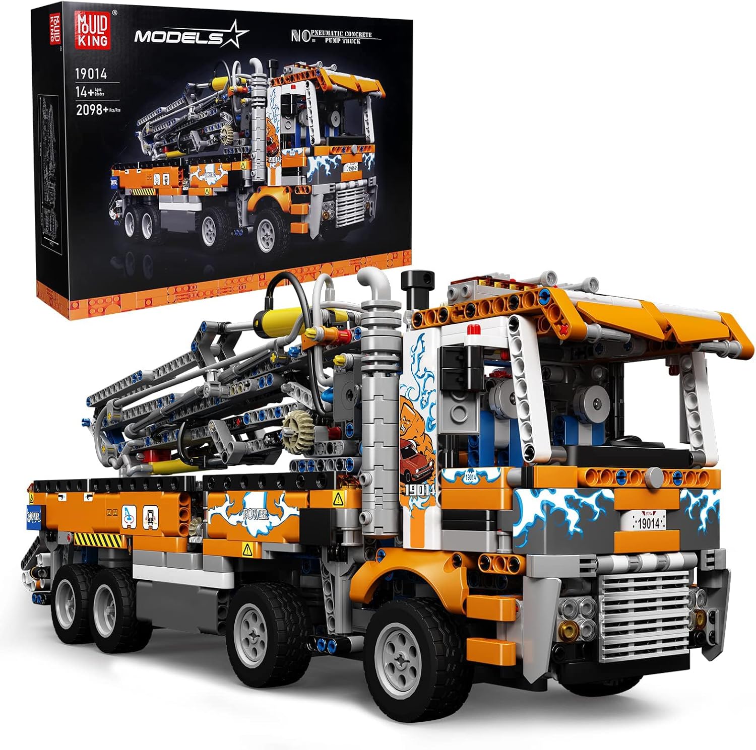 Mould King Concrete Pump Truck Building Set for Kids Ages 14+, Terrain Tow Truck Model Toys (2,098Pieces)