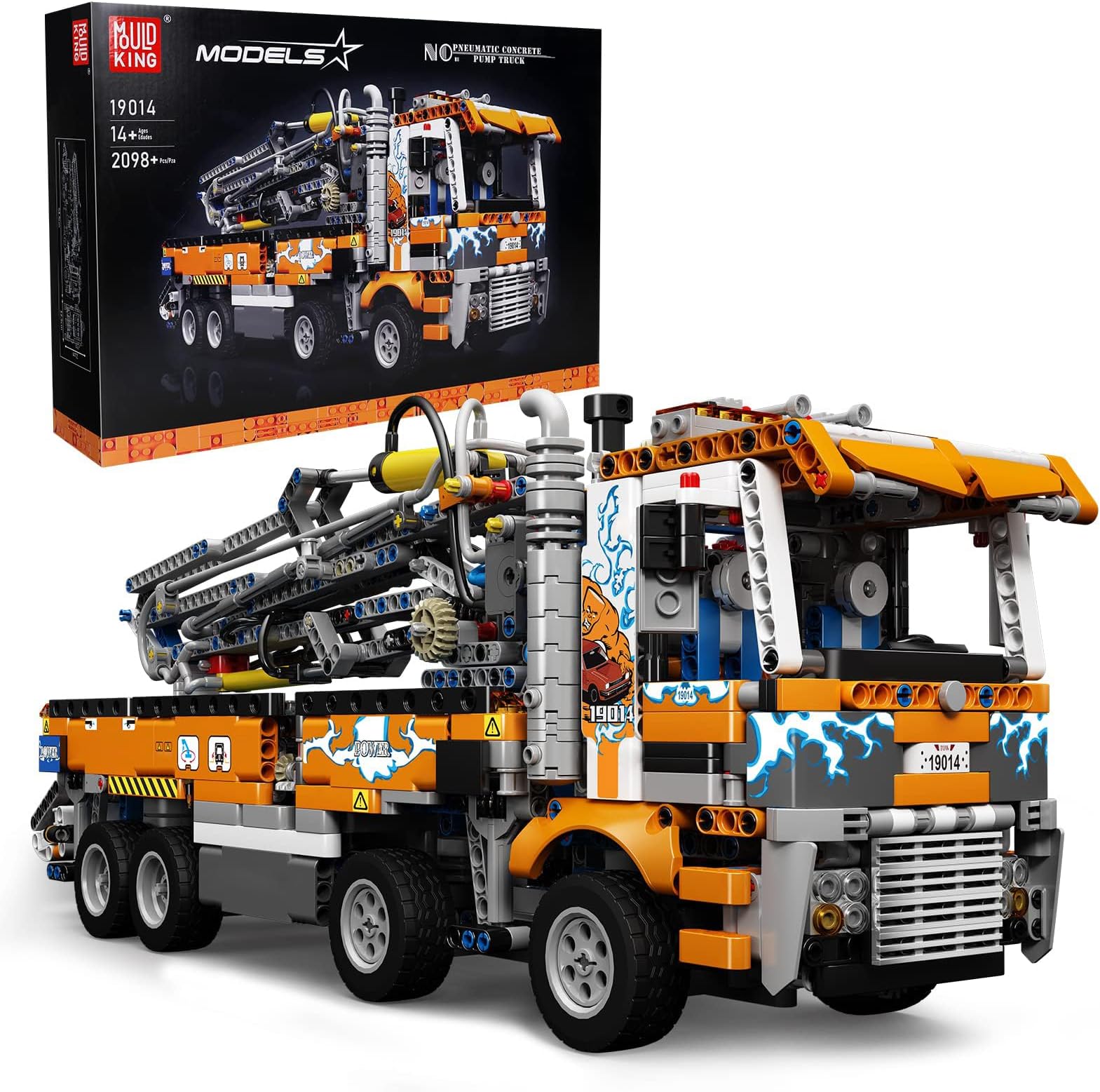 Concrete Pump Truck Building Set for Kids Ages 14+, Terrain Tow Truck Model Toys (2,098Pieces)