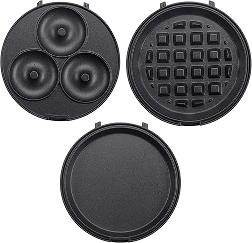 Miniatura 5 de Mini máquina de desayuno 3 en 1 haz mini waffles, donas, panqueques o huevos todo en 1 electrodoméstico multiuso, cambia y limpia fácilmente platos