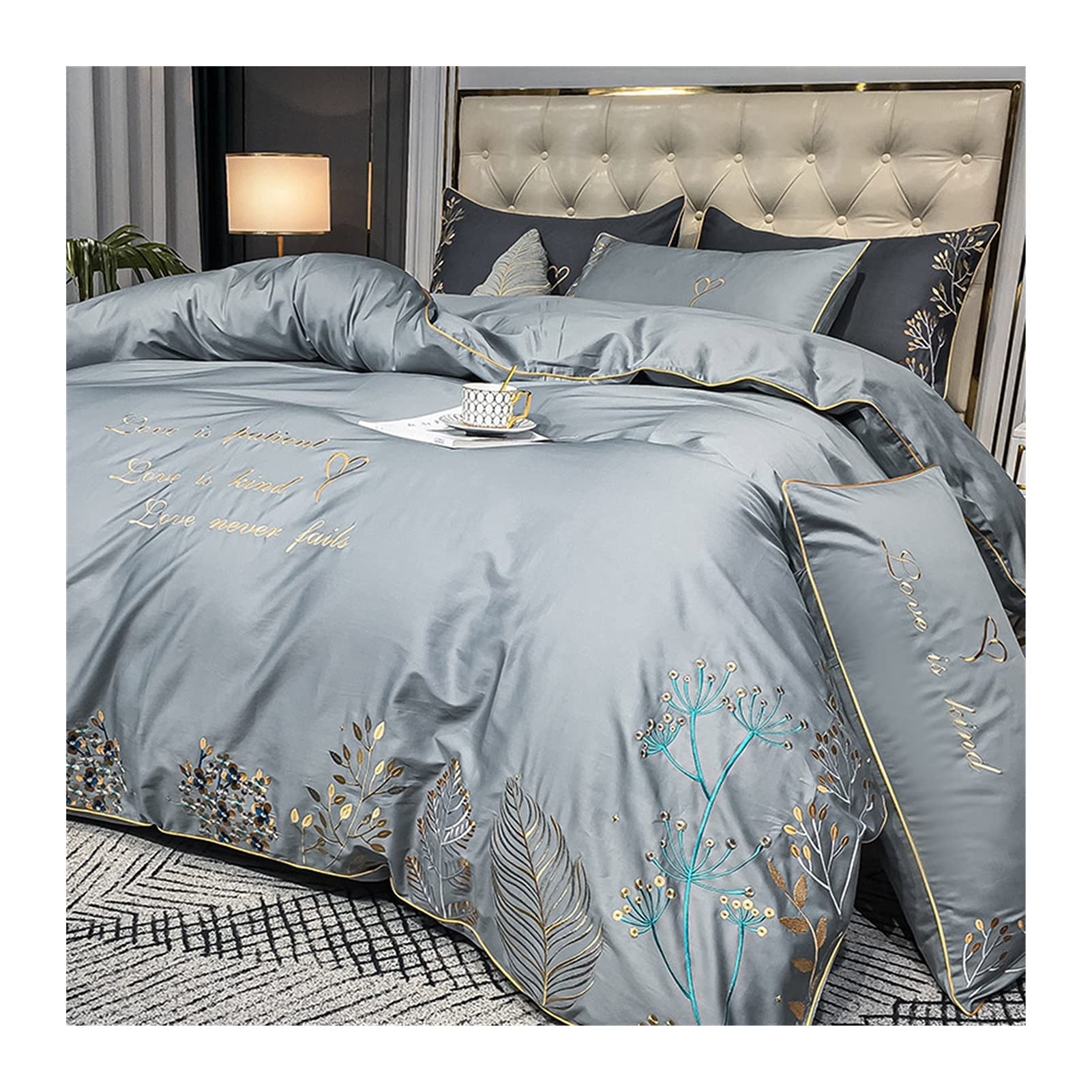 Housses de couettes 200x230cm en coton gris pour un lit douillet et moderne