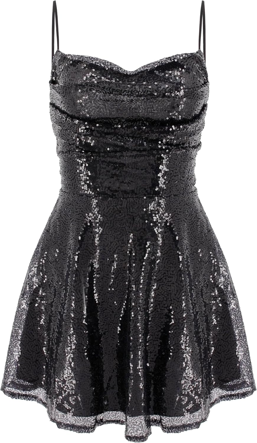 TYNORA Women’s Shiny Sequin Elegant Bodycon Dress Sparkle Backless Sleeveless High Waist Mini Dresses - Image 5
