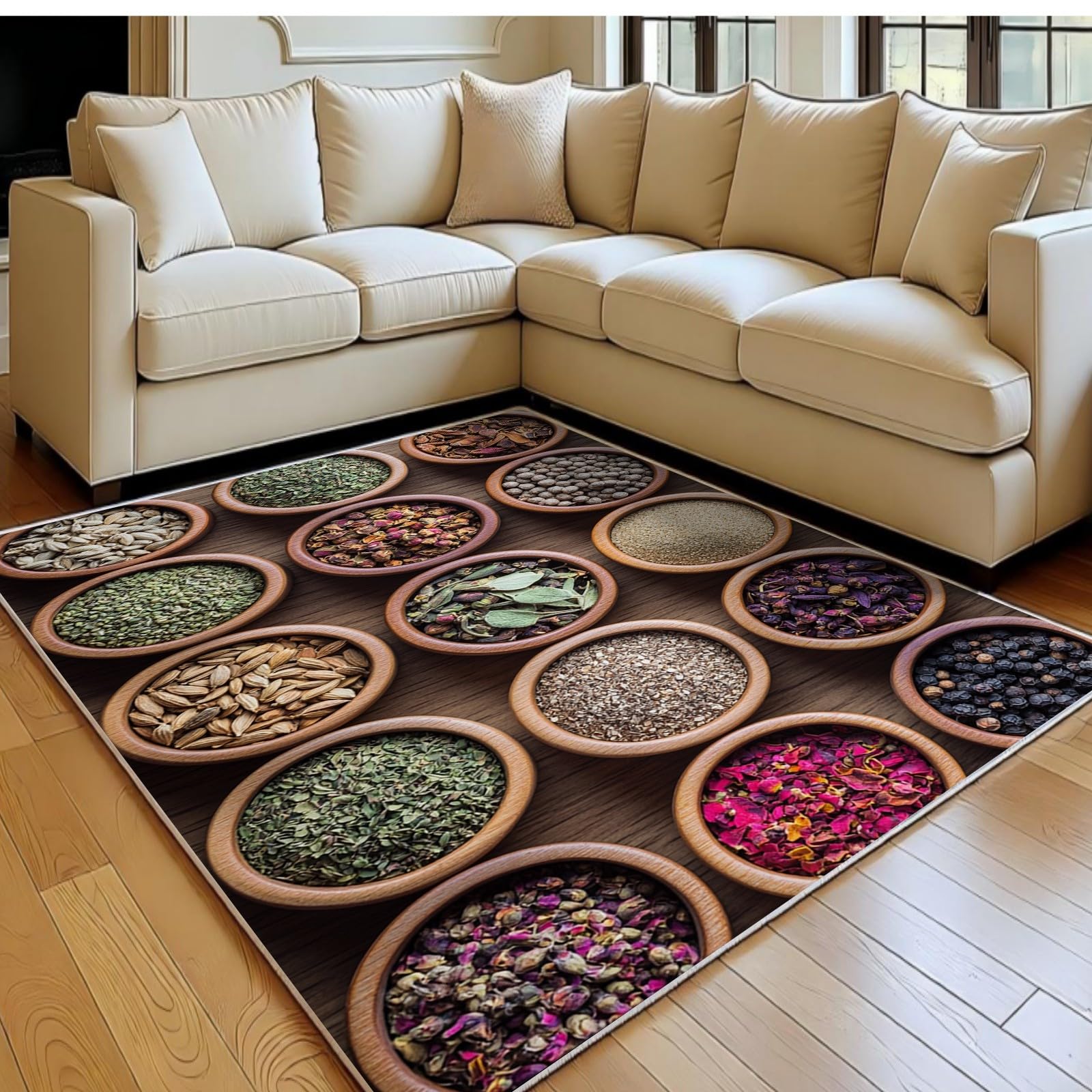 Tapis de chambre fille doux et lavable couleur brun clair pour couloir et salon cosy