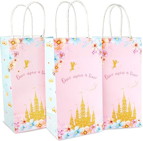 Joyful Toys Bolsas de recuerdo de fiesta de princesa, 16 unidades, ideales para recuerdos de fiesta de princesa, decoraciones, regalos, dulces y