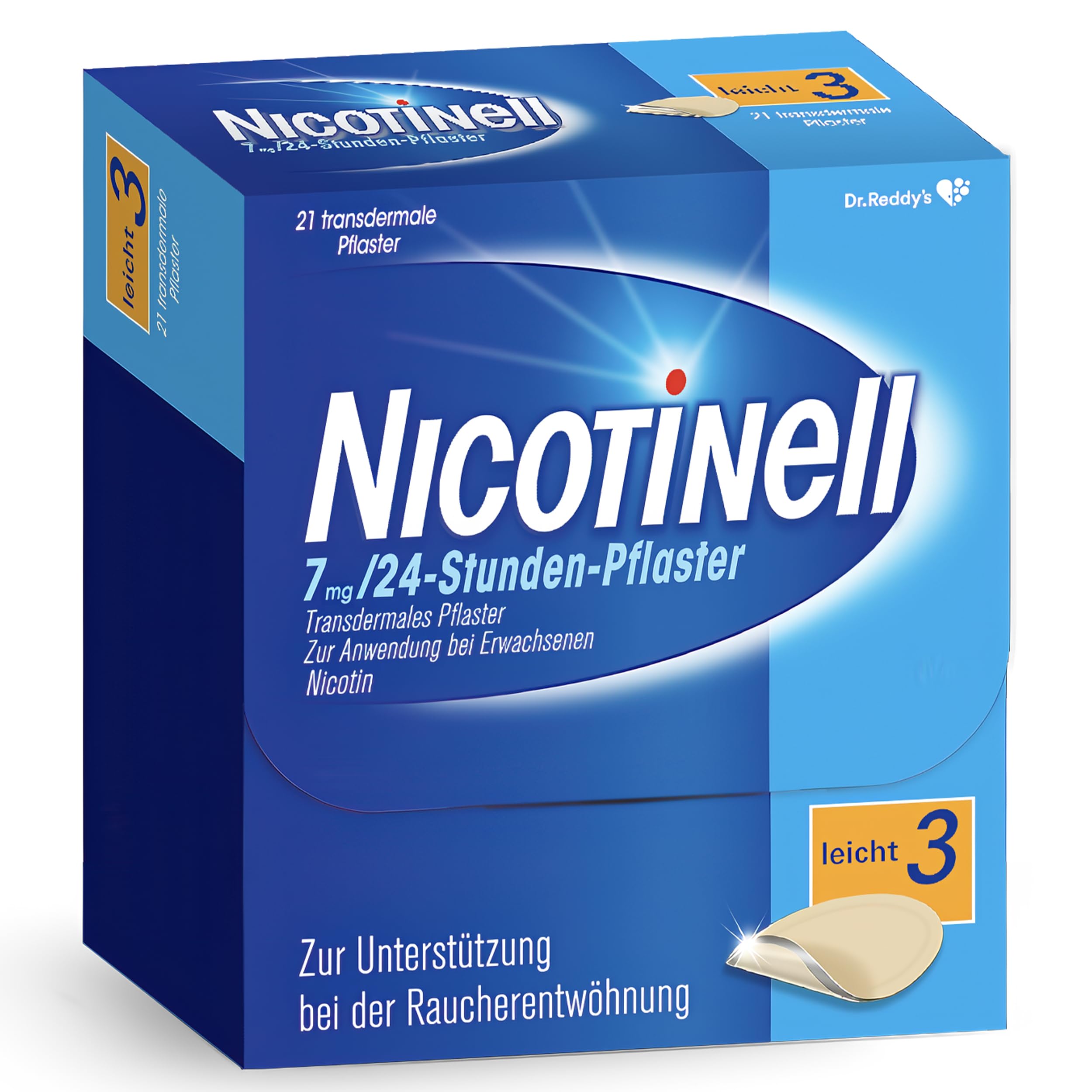 Nicotinell 7 mg/24-Stunden-Pflaster (bisher 17,5 mg) Stärke 3 (leicht), 21 St. Pflaster