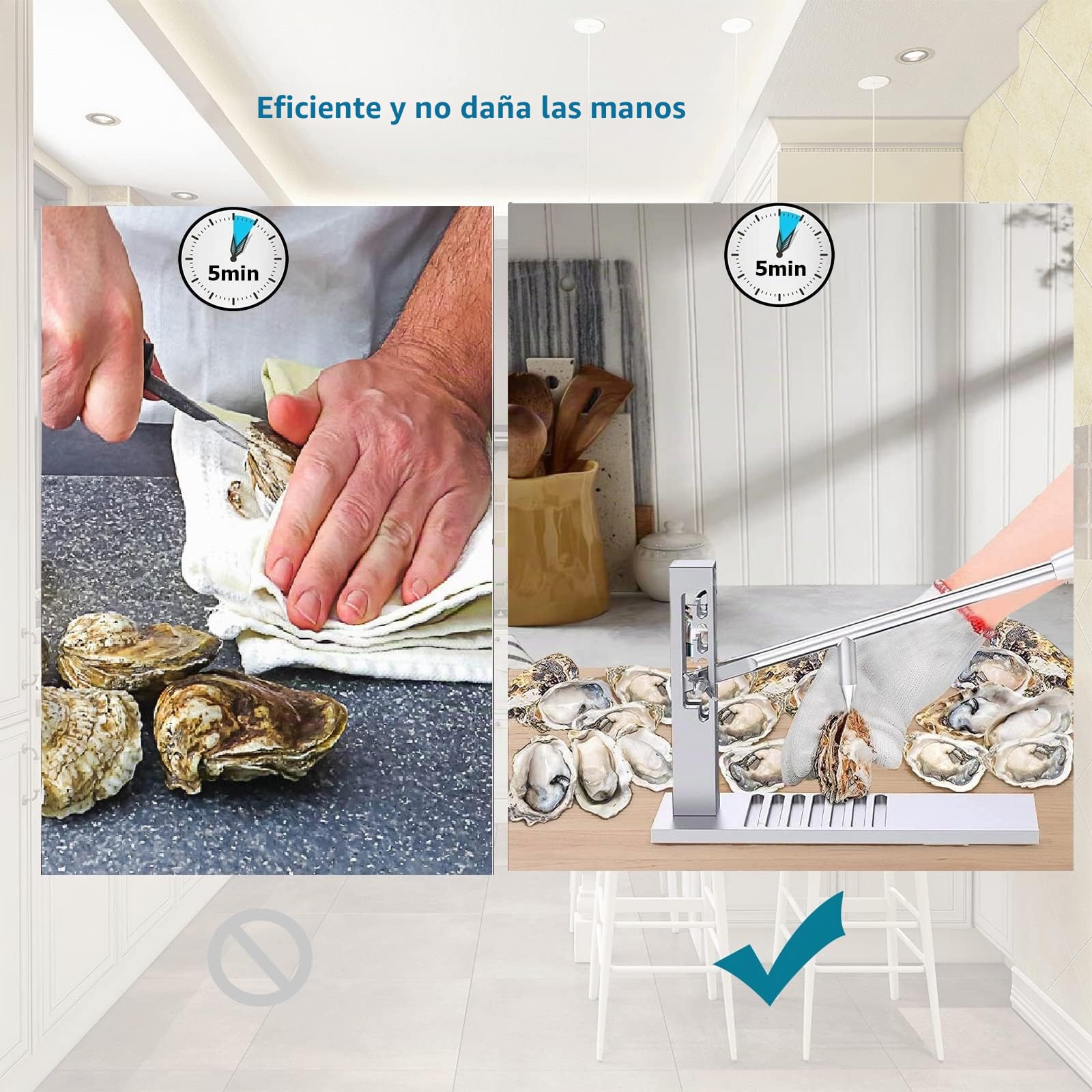 Oyster Shucker,Juego de herramientas para abrir ostras de acero inoxidable, profesional, herramienta para mariscos para restaurantes y hogares.