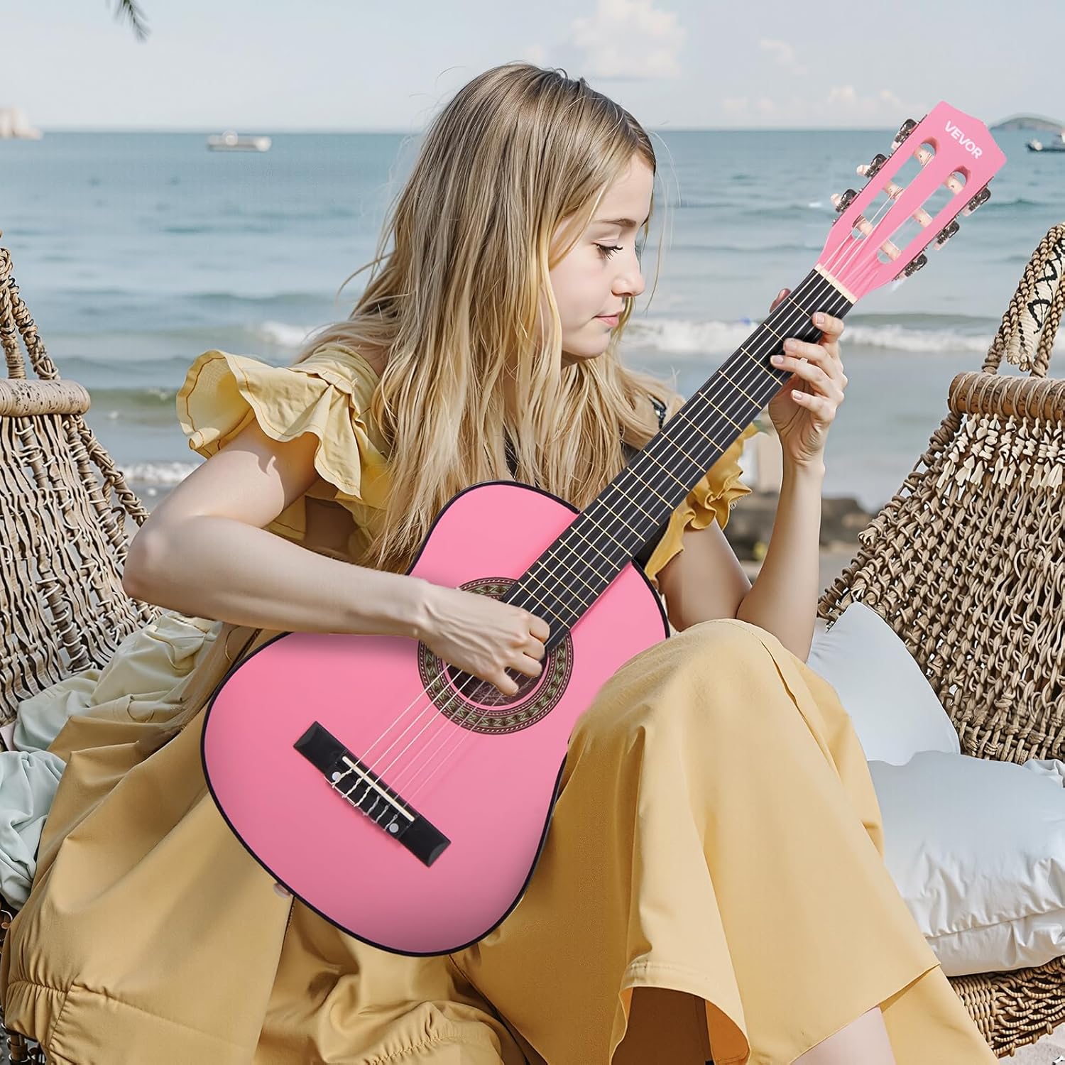 VEVOR Acoustic Guitar, Classical Guitar Starter Kit for Beginners, with Nylon Strings, Basswood Guitar, for Kids Adults Girls Boys Students