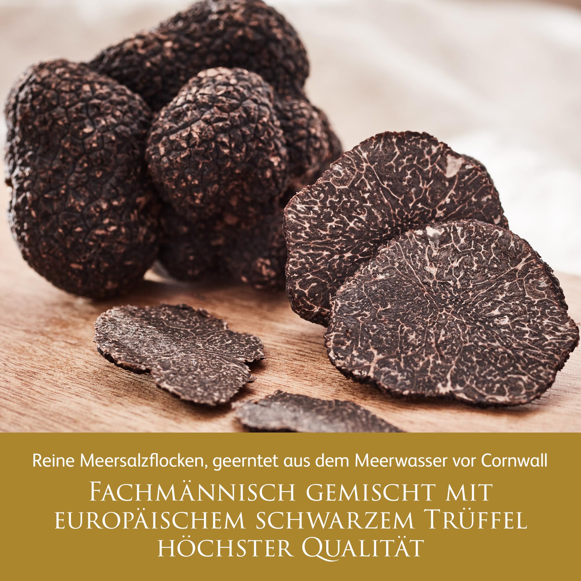 TruffleHunter – Meersalz-Flocken mit schwarzem Trüffel aus Cornwall – 140 g