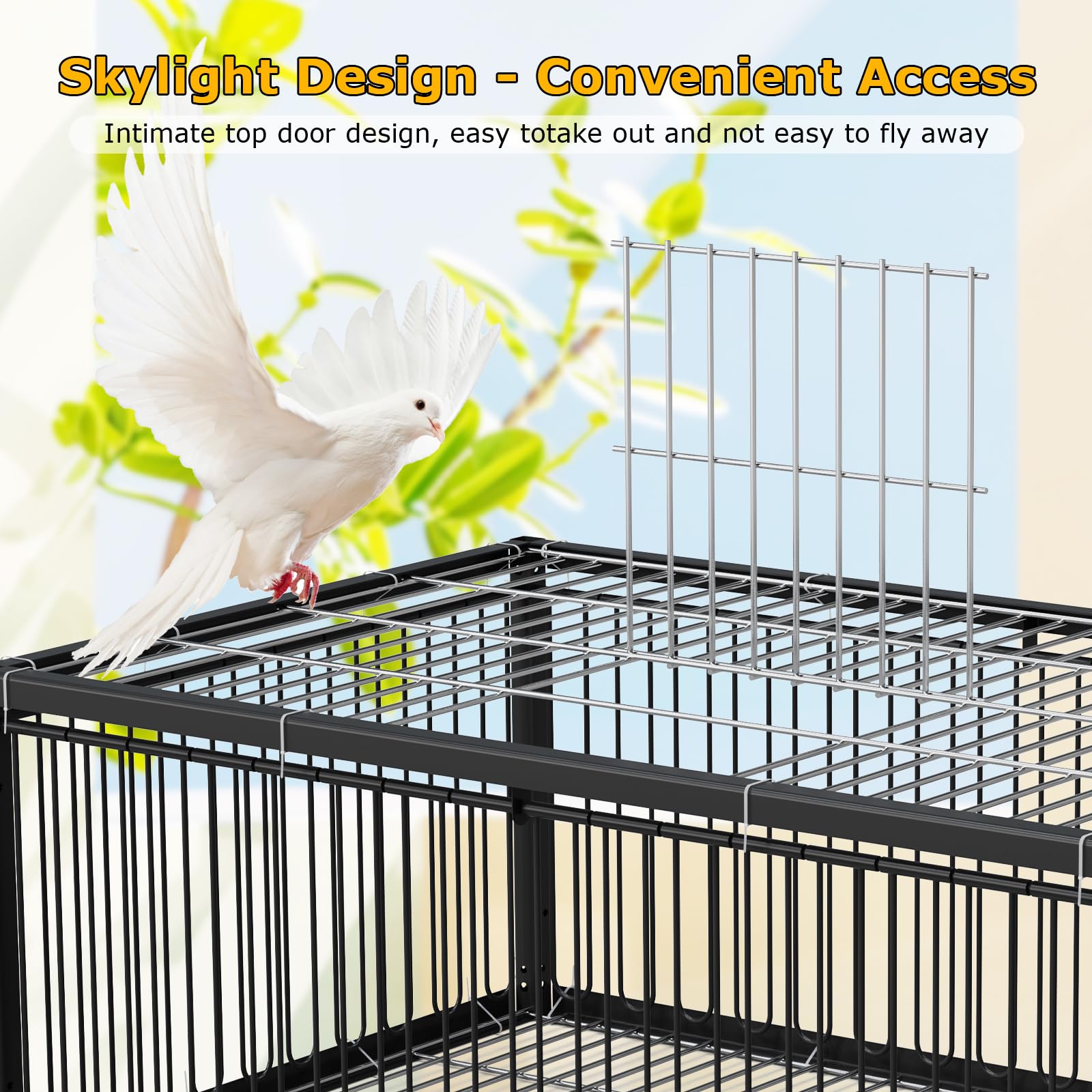 Jaula para palomas con diseño a prueba de fugas, pequeña jaula para palomas y pájaros, entrada plegable desechable, exterior, terraza, jardín, jaula de granja para palomas, gorriones, ratones