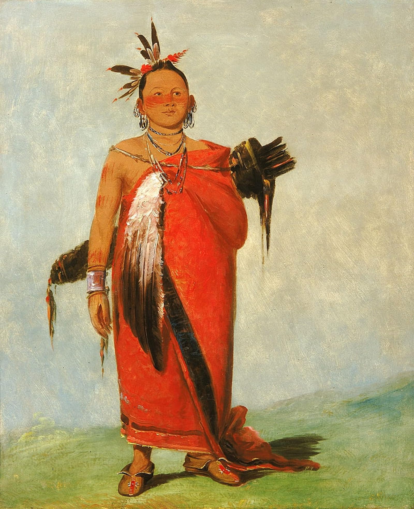 ARTXLXXBN Famous Art Print Poster Vintage Wall Art Great Chief Son of the Smoke by George Catlin Canvas Art Poster for Home Decor 60x90cm