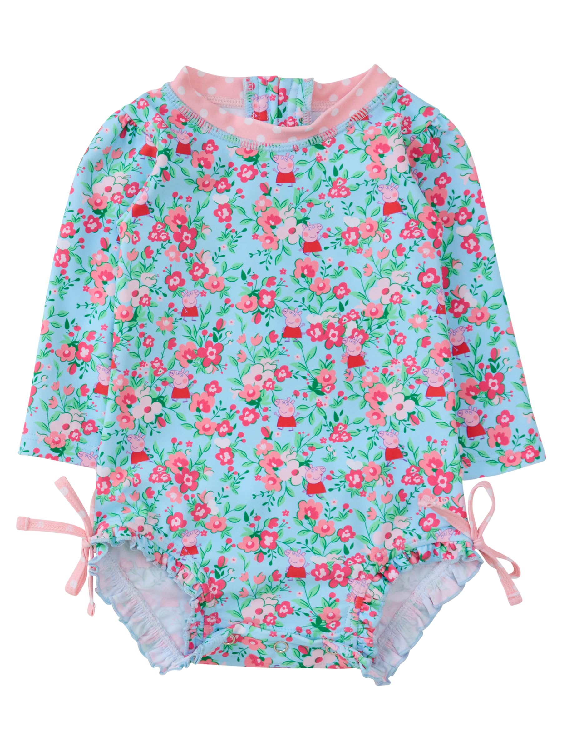 RuffleButts Baby Girls Novelty Baby One Piece - Rash Guard Swimsuit UPF 50+