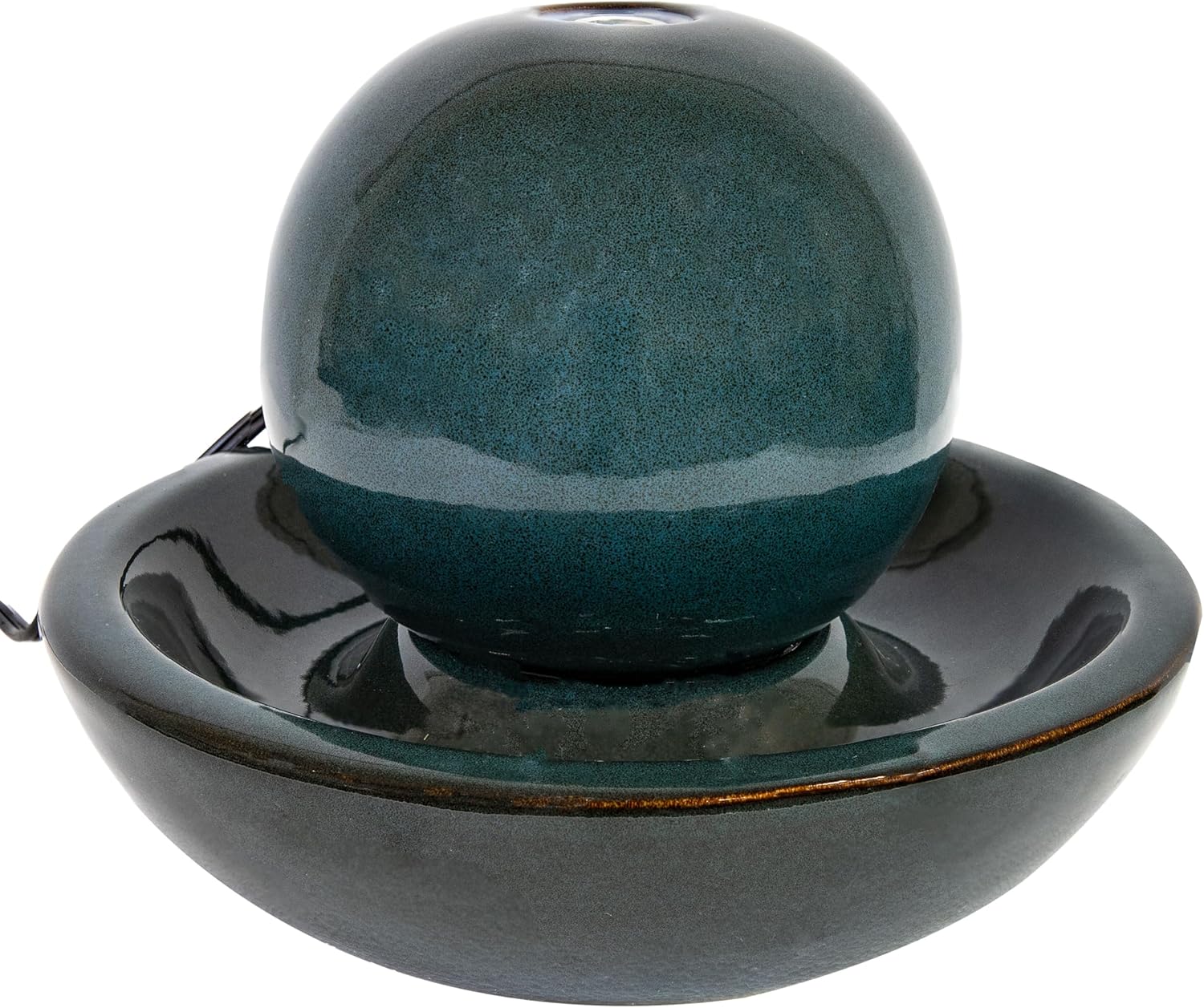 Sunnydaze Tabletop Water Fountain with Ceramic Orb - Relaxing Indoor Fountain for Meditation - for Office, Bedroom, or Living Room