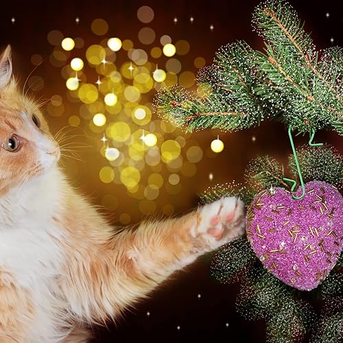 Miniatura 5 de Tatuo 400 ganchos de adornos de Navidad, ganchos de alambre de metal de Navidad, ganchos de oro plateado, ganchos rojos y verdes con caja de