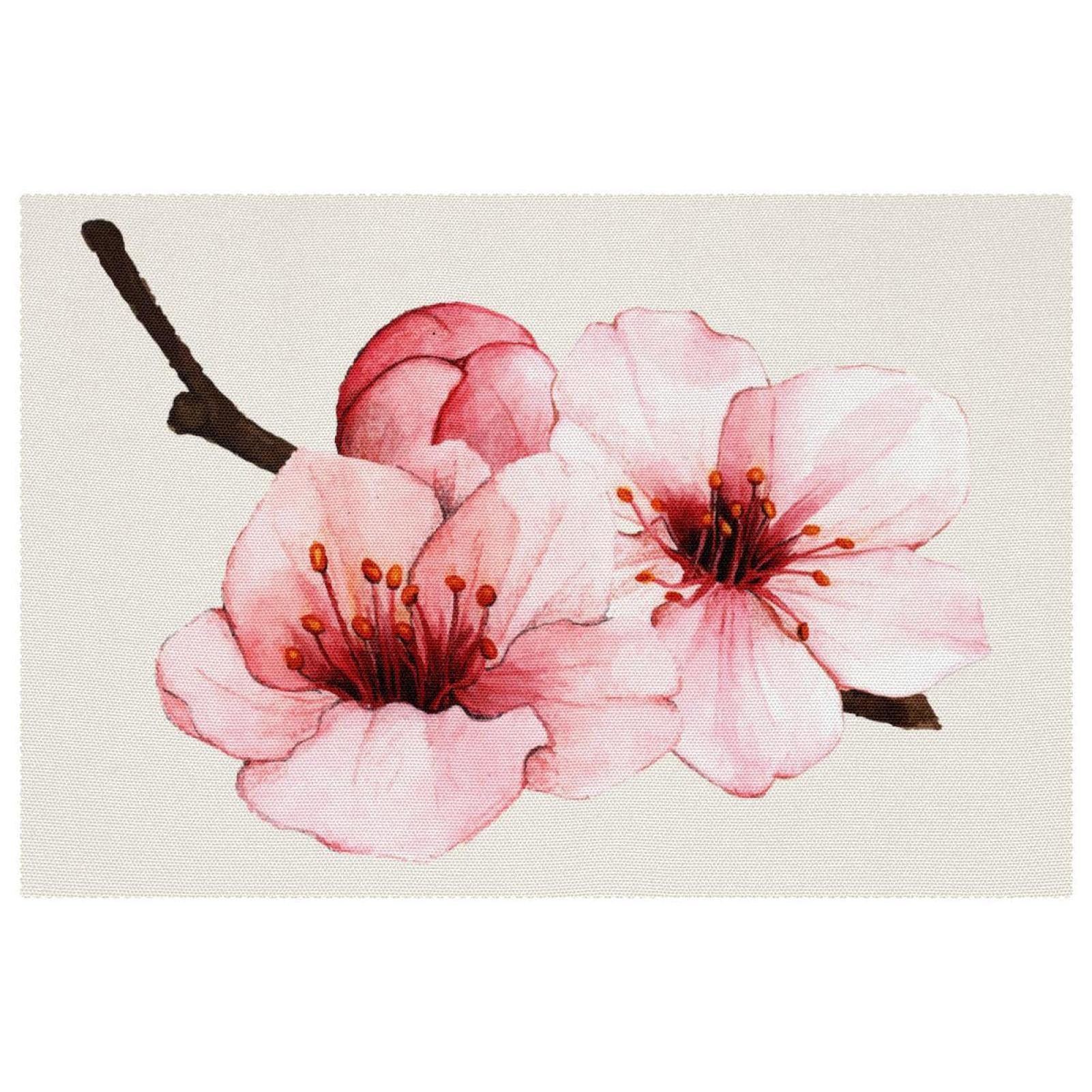 Set de table antidérapant résistant chaleur motif fleuri