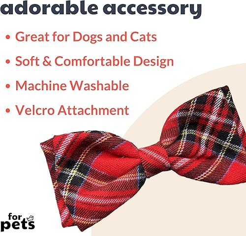 Miniatura 2 de Huxley & Kent Pajarita para mascotas  Tartán real (pequeño)  Accesorio de lazo de velcro para Navidad  Divertidas corbatas para perros y gatos