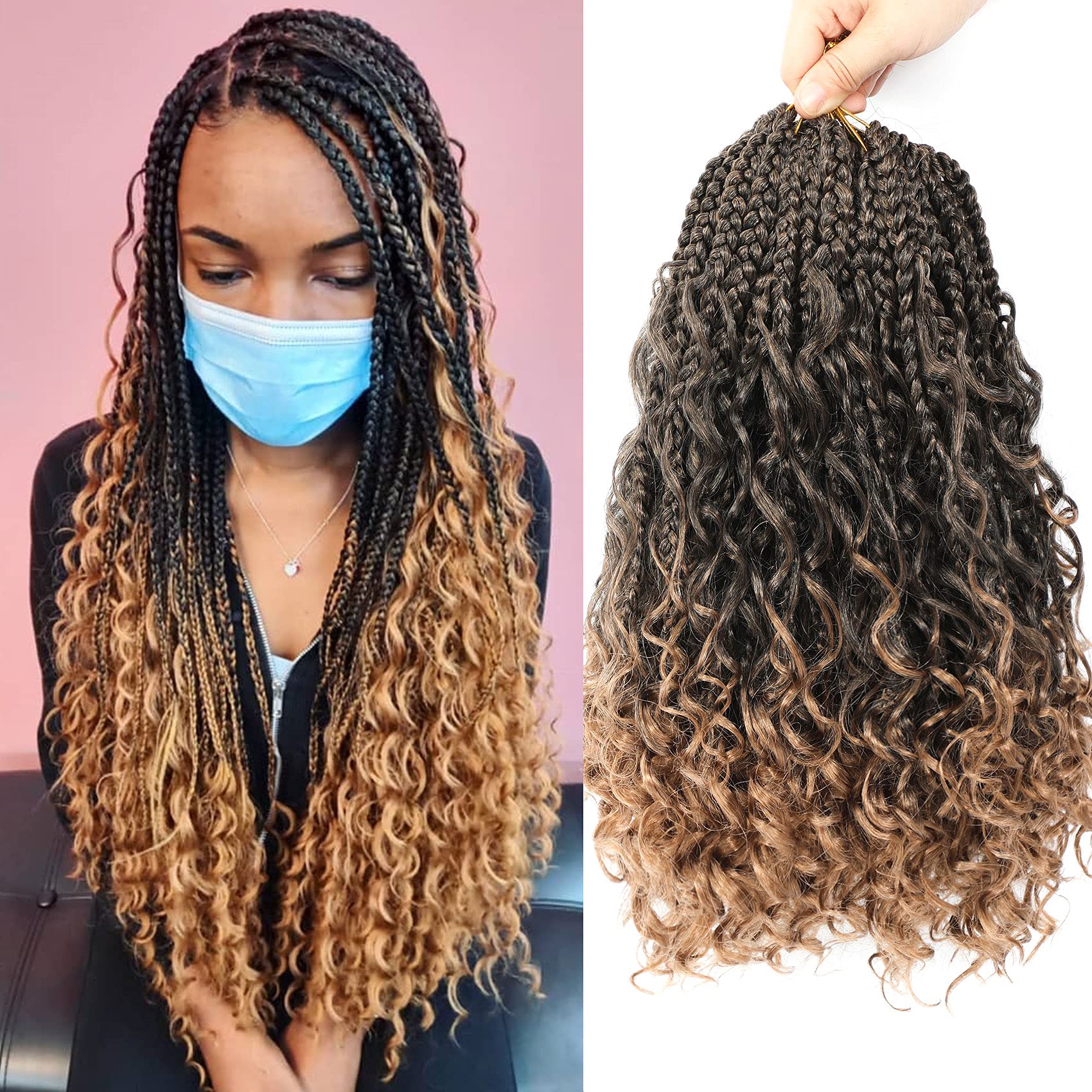 Buy Callia Bohemian Box Braids Crochet Hair 14inch 7 Packs Crochet Box